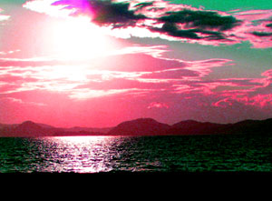 天神浜の夕陽