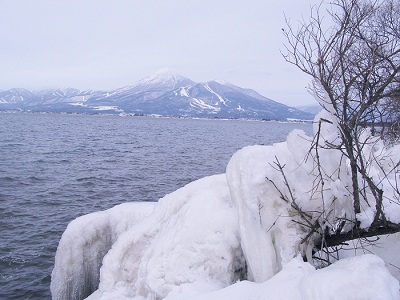 天神浜しぶき凍り